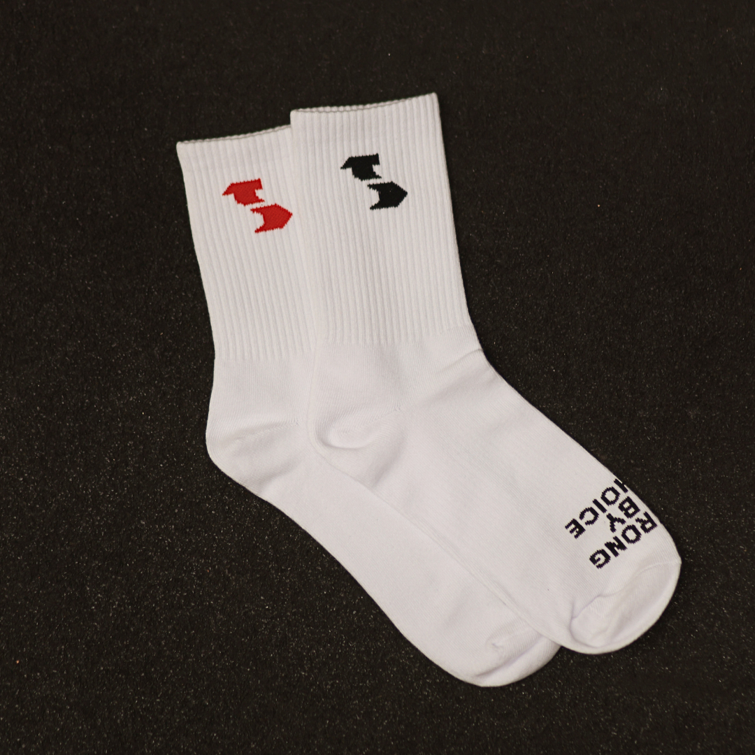 2 Pack Crew Socks - White