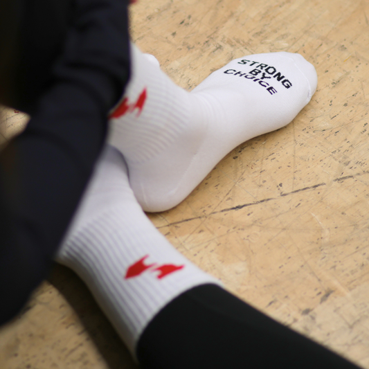 2 Pack Crew Socks - White