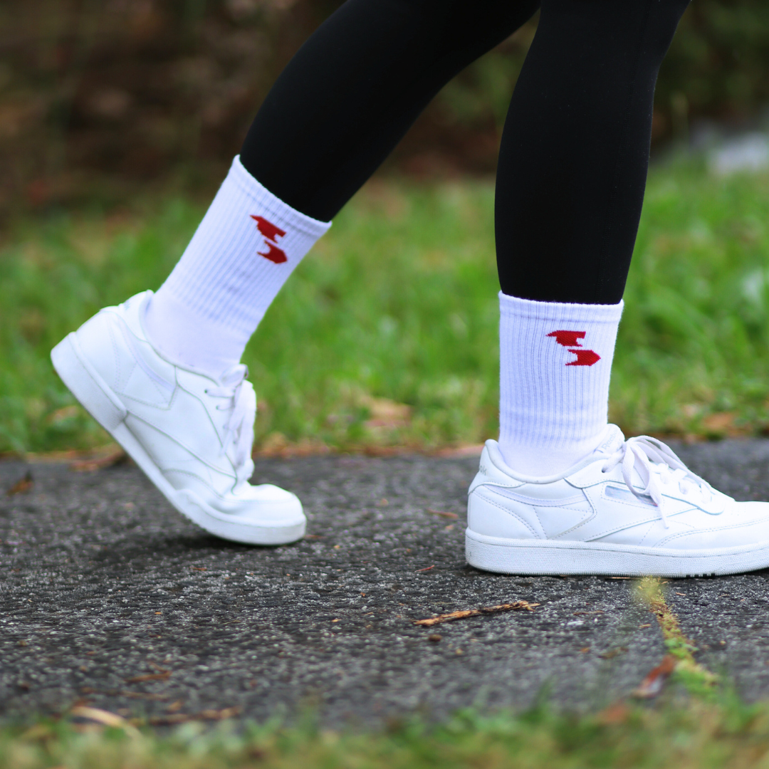 2 Pack Crew Socks - White