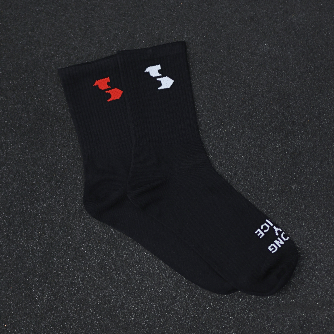 2 Pack Crew Socks - Black