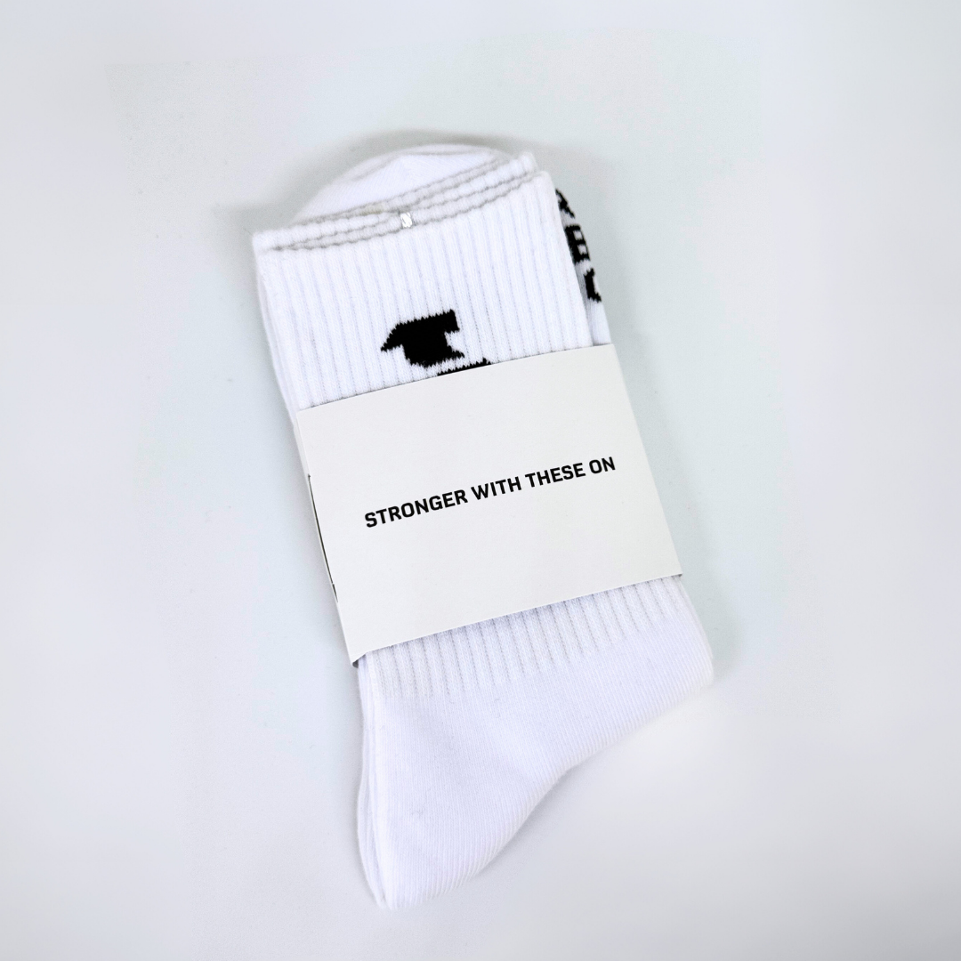 2 Pack Crew Socks - White