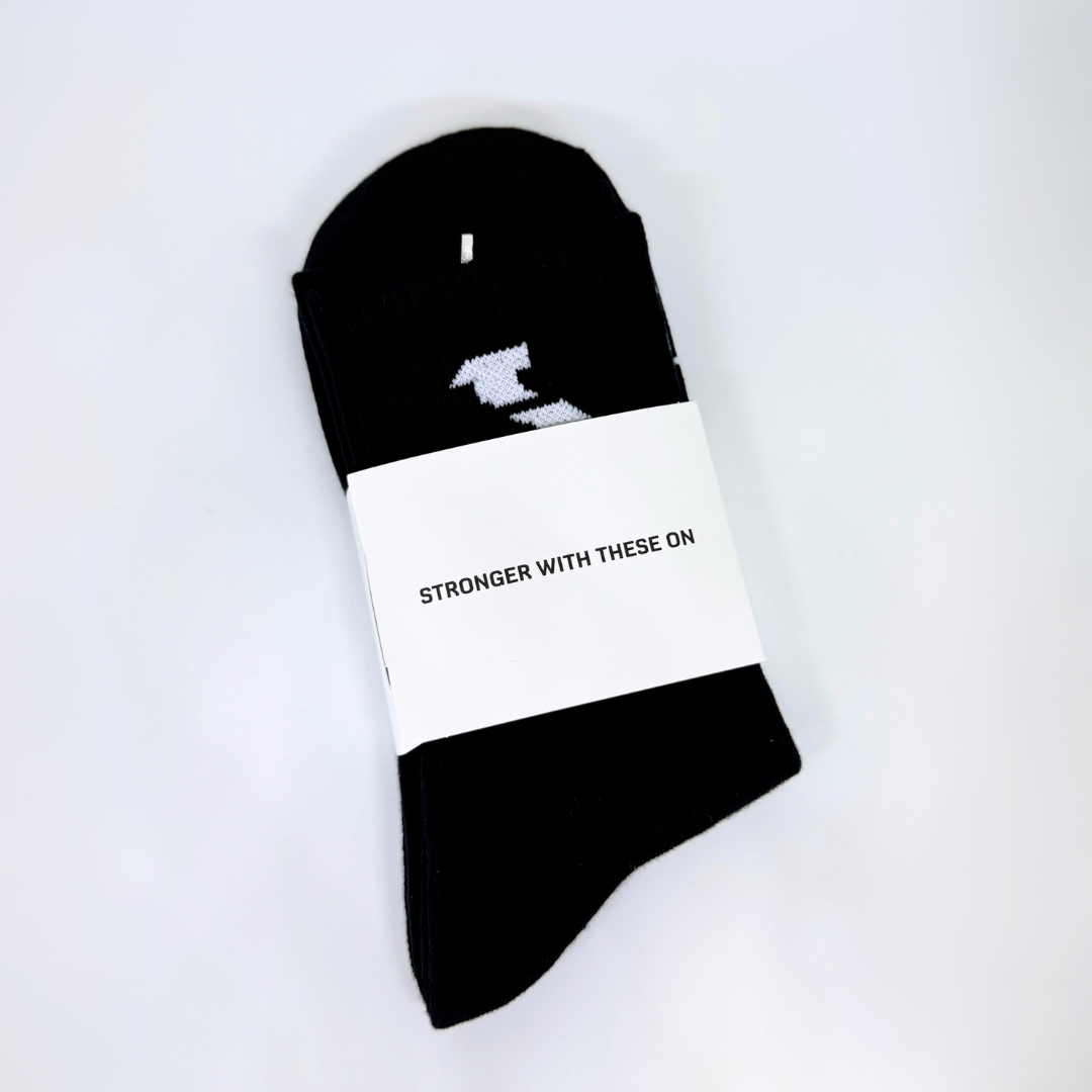 2 Pack Crew Socks - Black